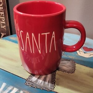 Rae Dunn Festive Red Santa Mug